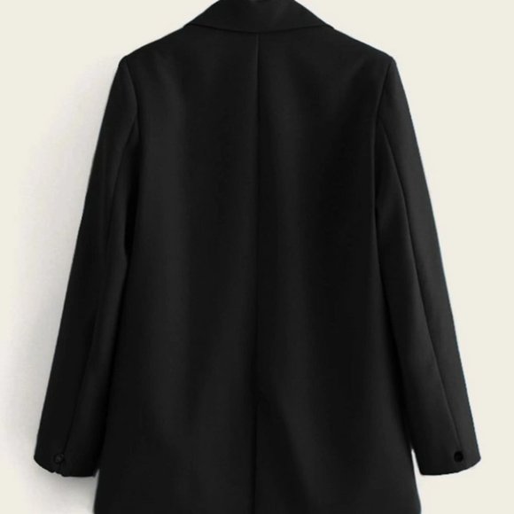 Double Breasted Lapel Neck Blazer black - Picture 14 of 16